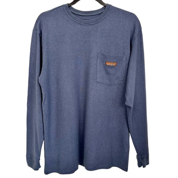 Patagonia Other - PATAGONIA Men's Long Sleeve T-Shirt  Size XS Hemp Organic Cotton Pocket Blue New